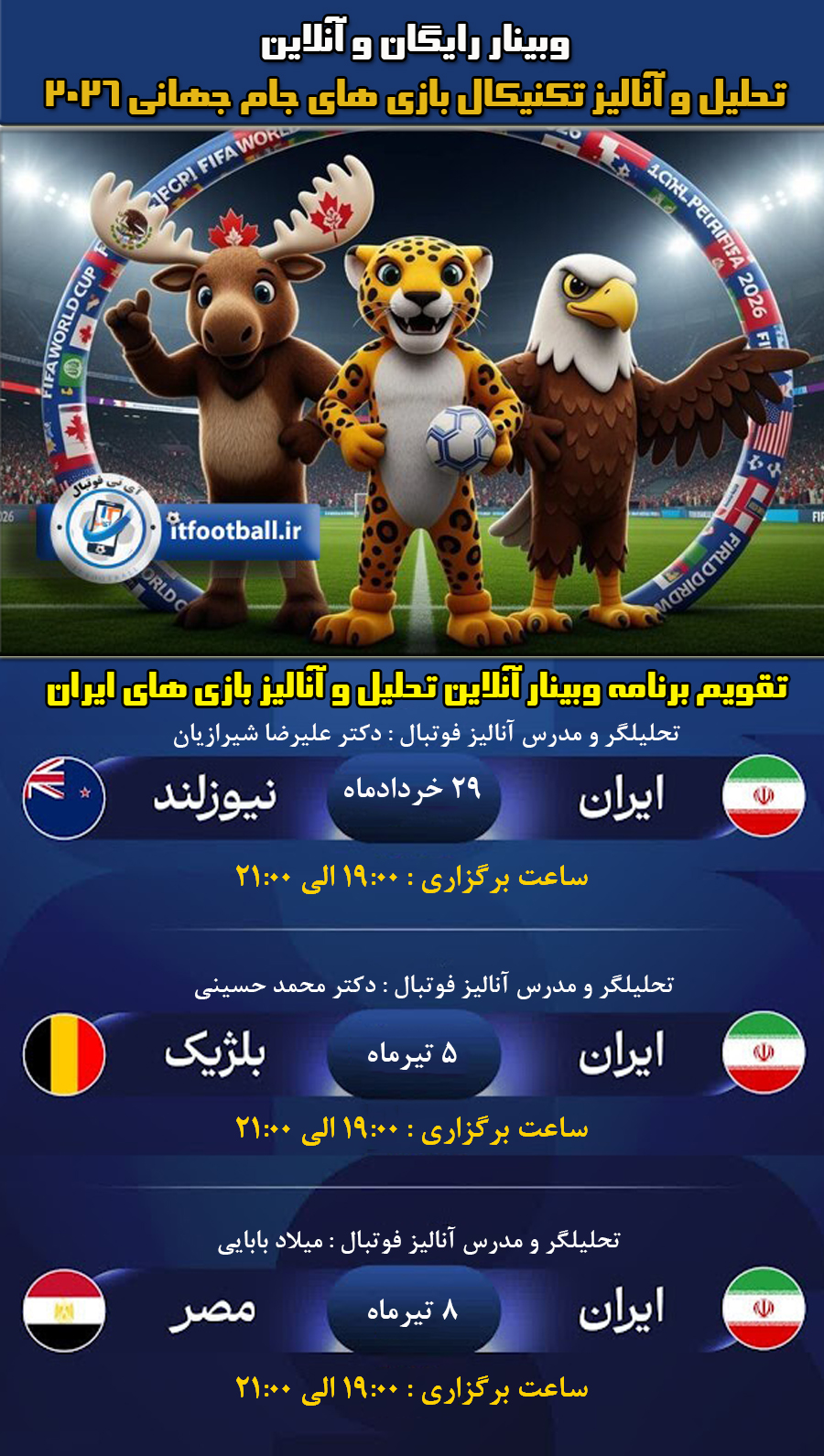 وبینار رایگان و آنلاین تحلیل و آنالیز تکنیکال بازی های جام جهانی ۲۰۲۶